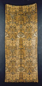 チューリップとローズのデザインのカーテン（テキスタイル） 作： William Morris
